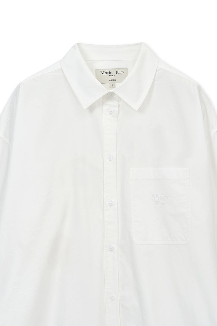Matin Kim Embroidery Small Logo Shirt — White