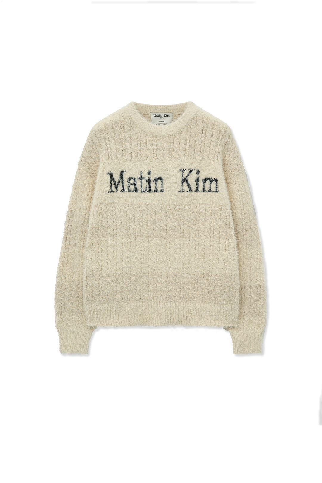 Matin Kim Hairy Cable Knit Pullover Light — Beige