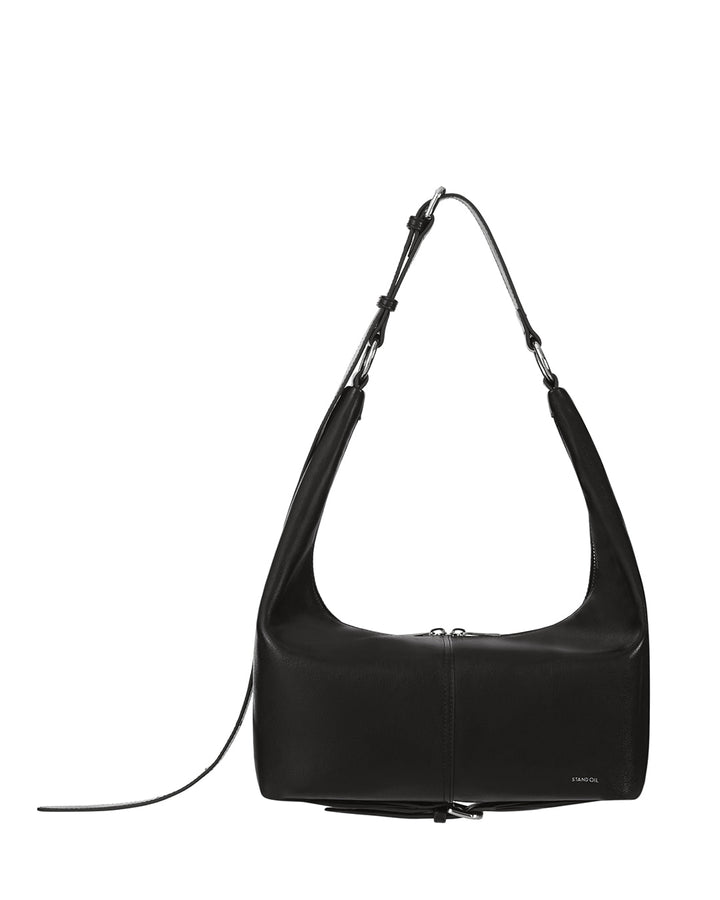 Stand Oil Tickle Bag — Glossy Half-Moon Crossbody — Black