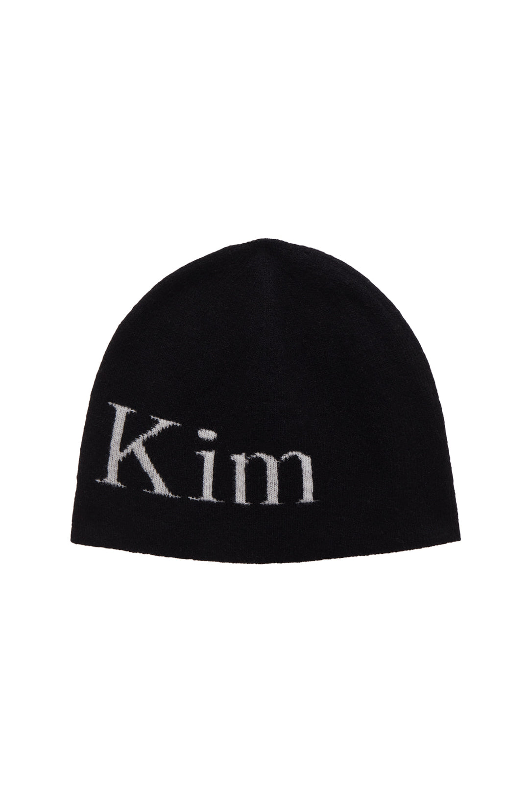 Matin Kim Logo Jacquard Short Beanie — Black