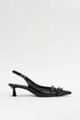 KIMMATIN Buckle Stiletto Sling Back Heels — Black