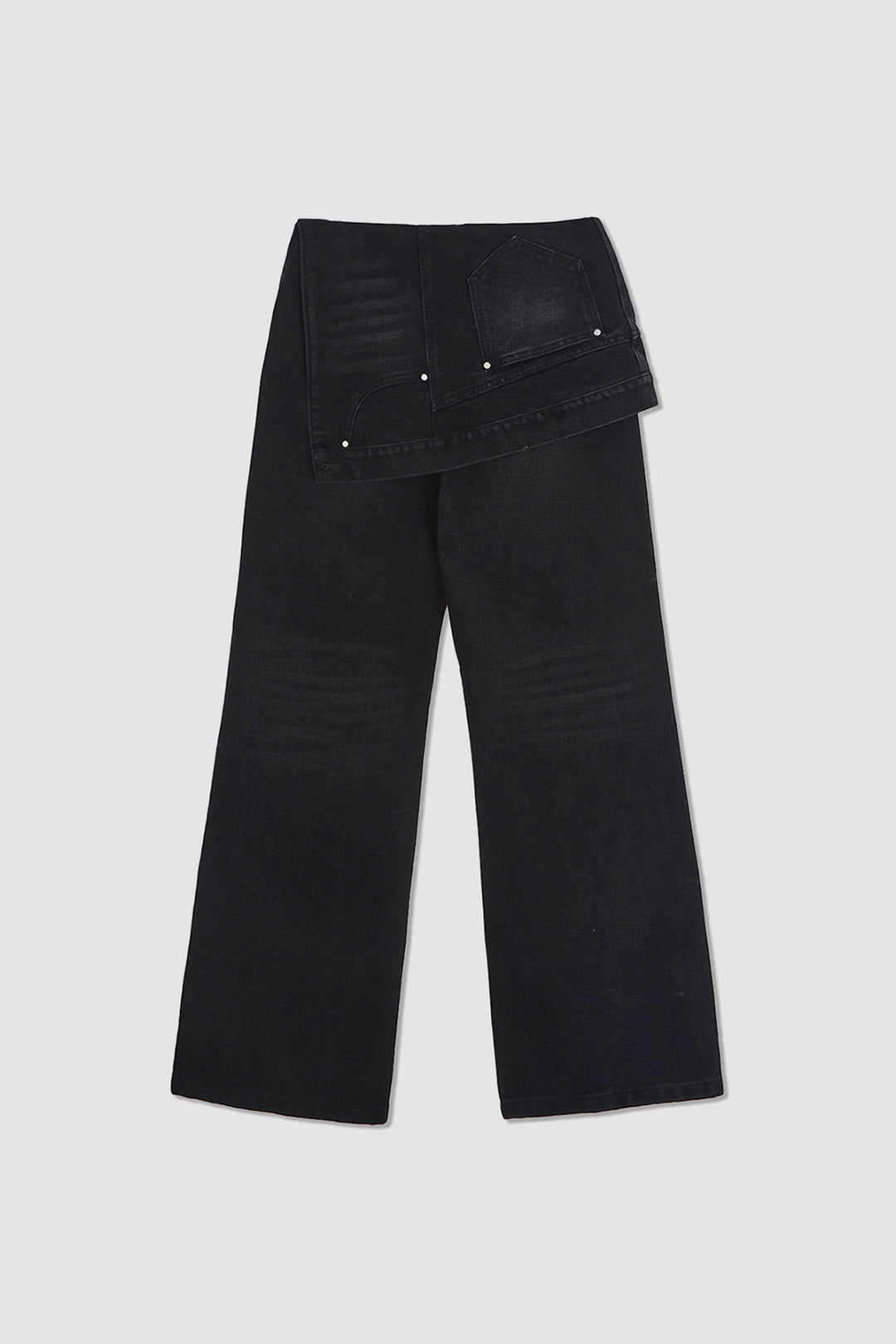 KIMMATIN Upside Down Layered Denim Pants — Black