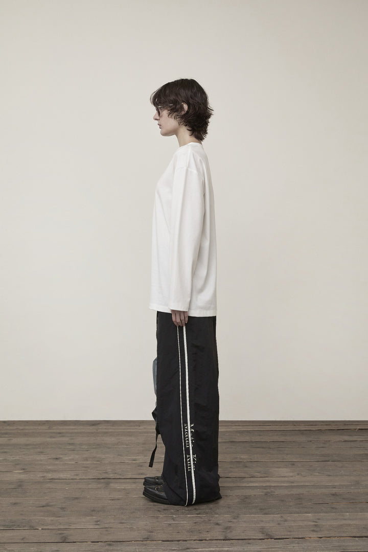 Matin Kim Side Logo Wide Track Pants — Black