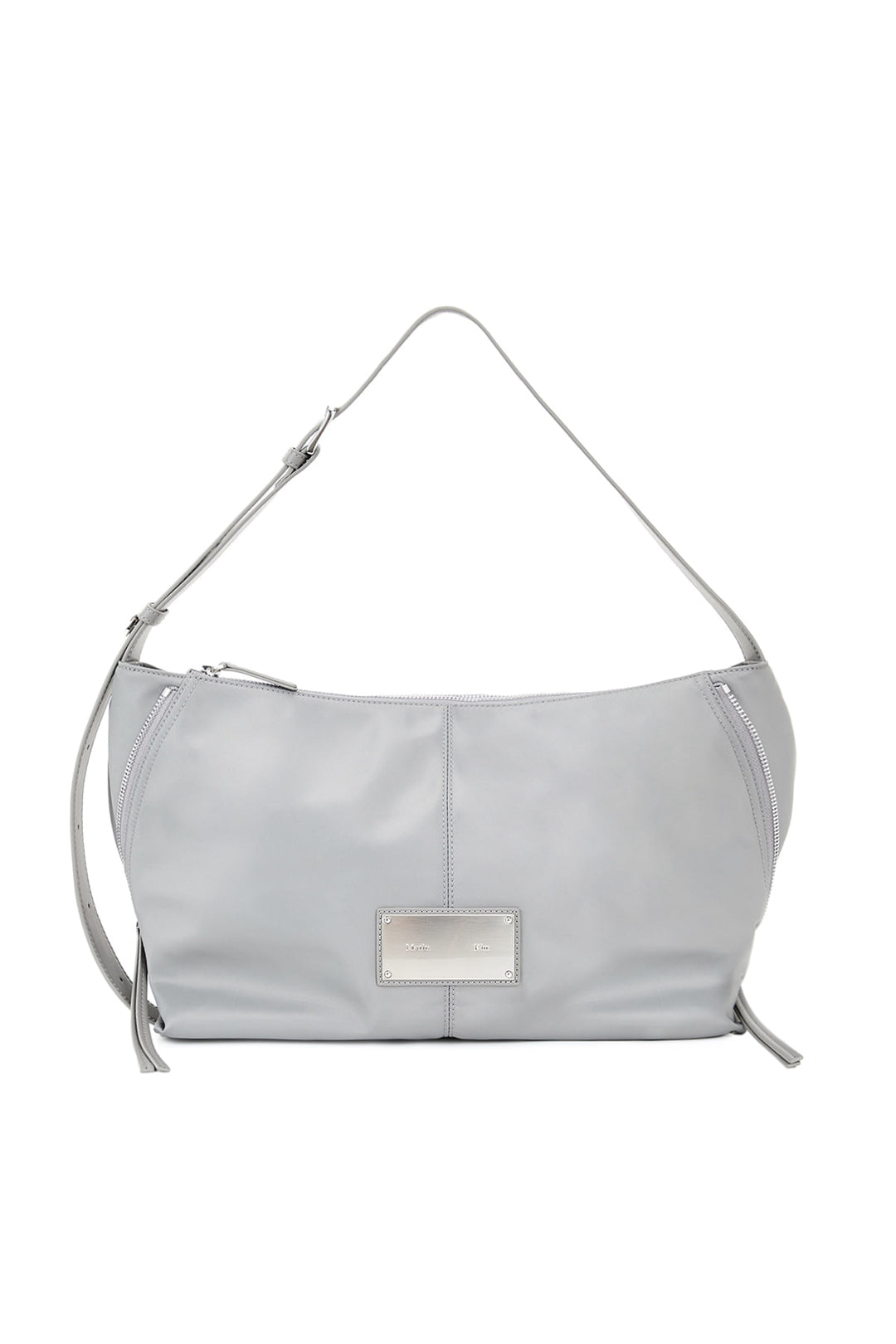Matin Kim Side Zipper Fabric Shoulder Bag — Gray