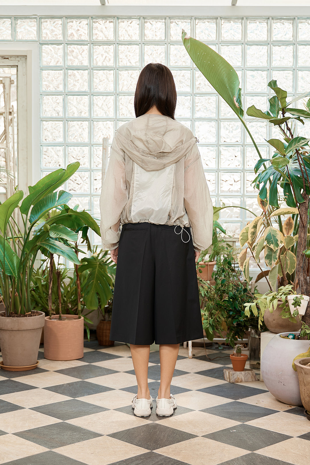 Matin Kim Bermuda Pleats Skirt Pants — Black