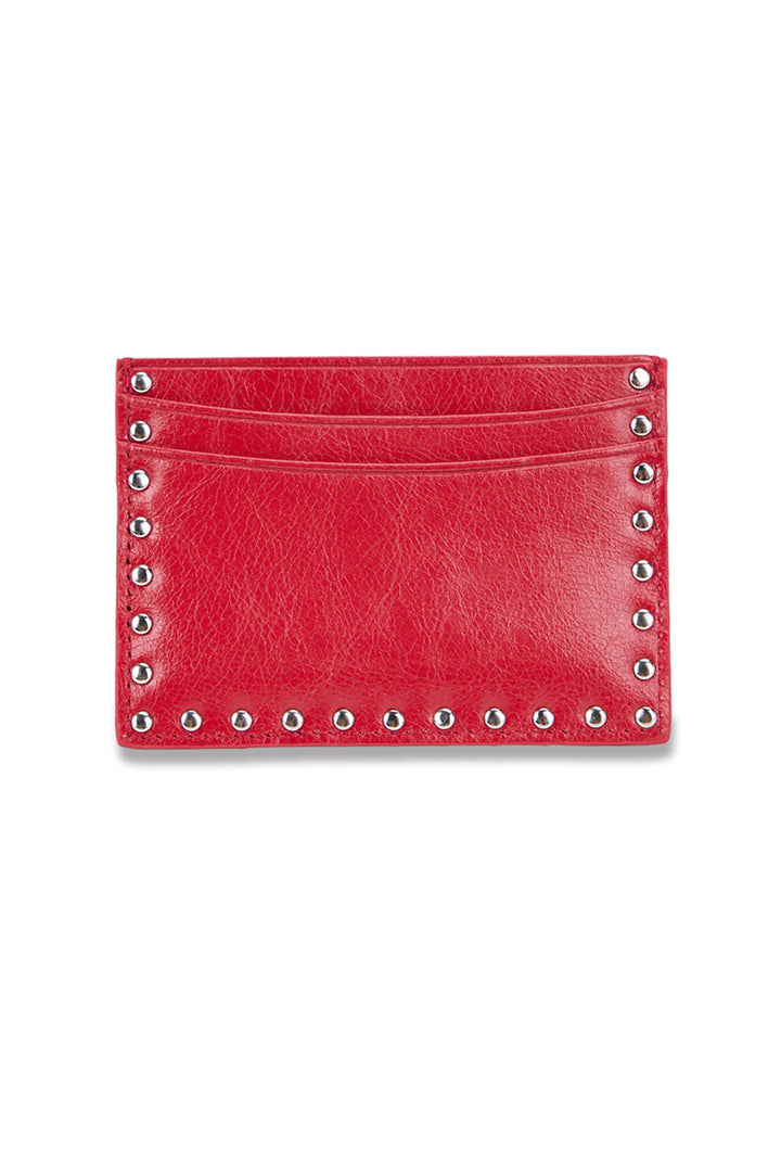 Matin Kim Western Stud Card Wallet — Red