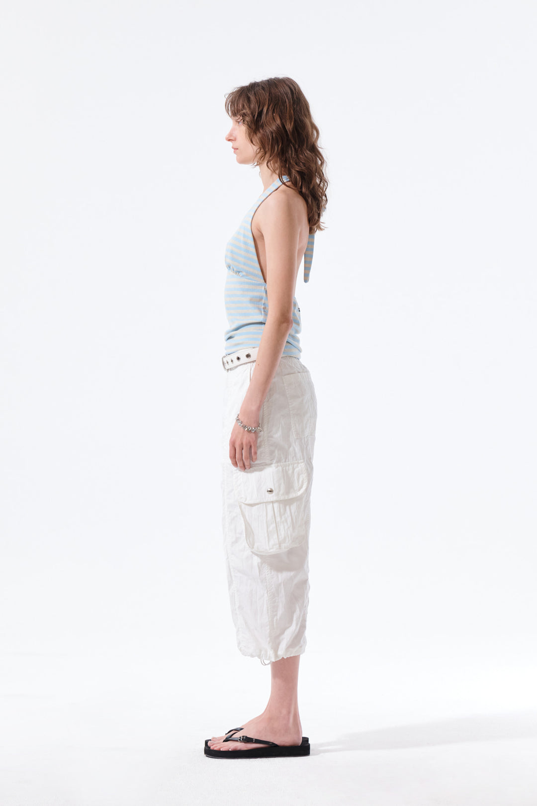 Matin Kim Striped Halter Neck Top — Light Blue