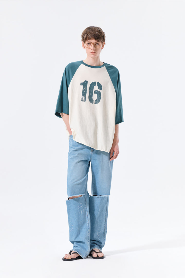 Matin Kim Raw Edge Raglan Top — Cream