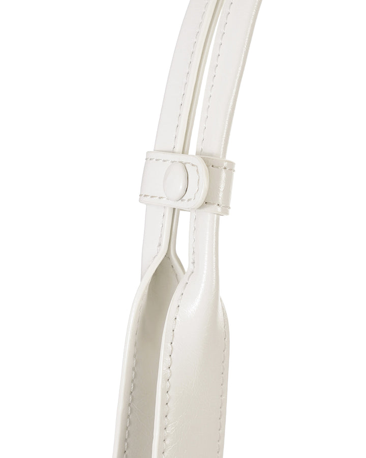 Stand Oil Boat Bag — Glossy Shoulder Crossbody — White
