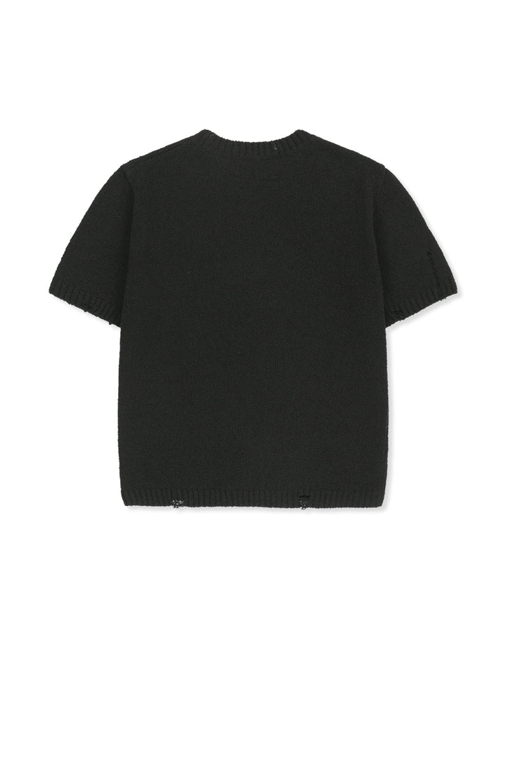 Matin Kim Half Sleeve Logo Pullover — Black