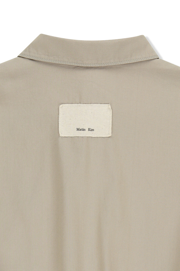 Matin Kim Small Logo Cotton Zip-Up Jumper — Beige