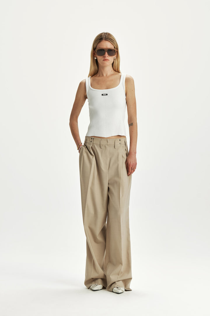 KIMMATIN Waist Hook Point Balloon Trouser — Beige