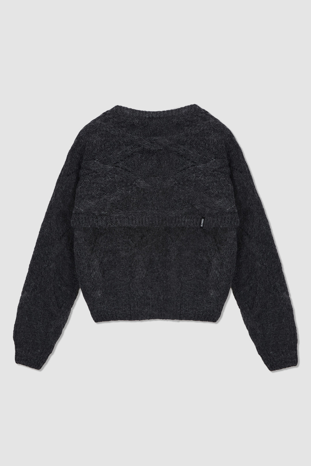 KIMMATIN Bolero Layered Cable Knit Pullover — Charcoal
