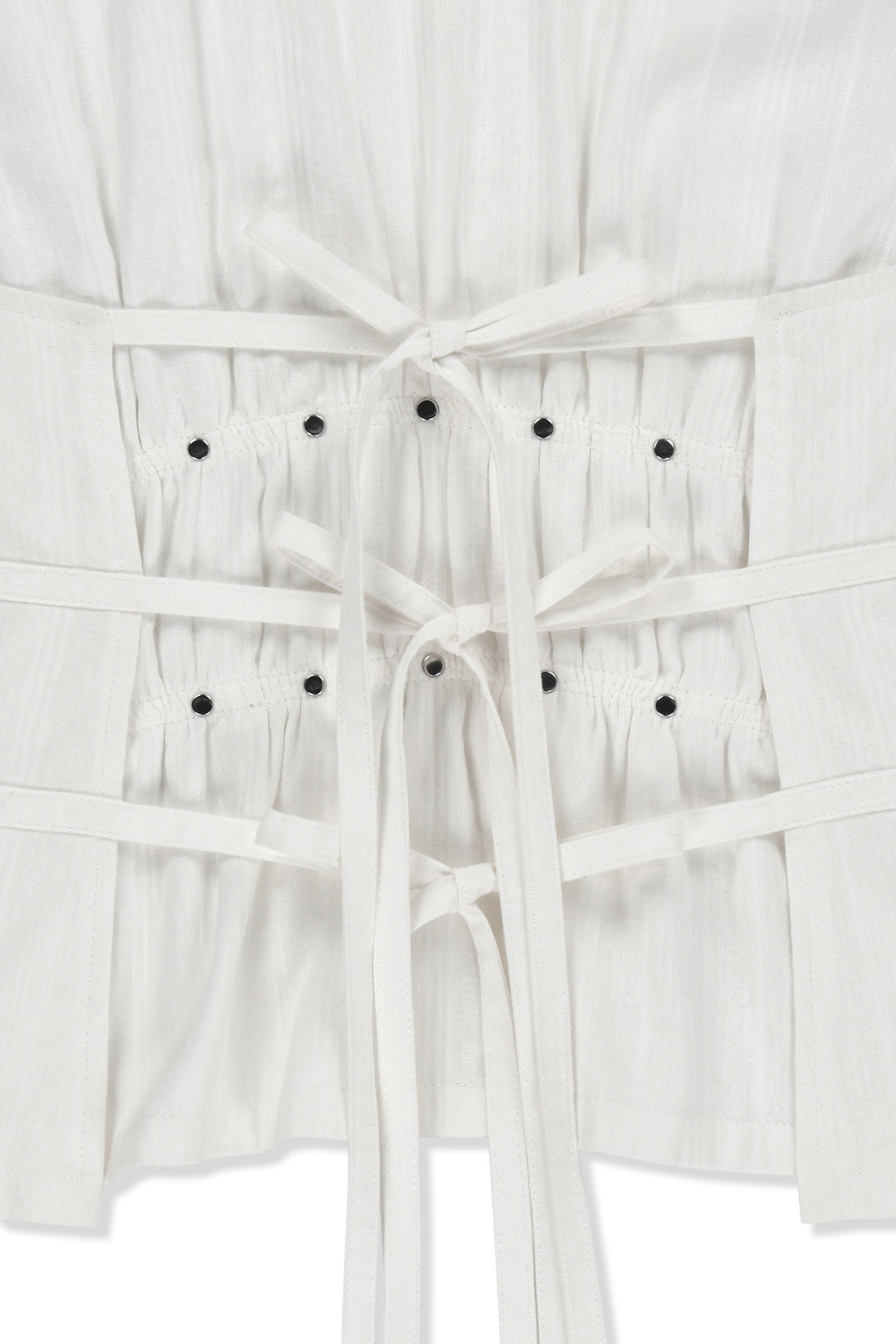 Matin Kim Halter Neck Shirring Blouse — White