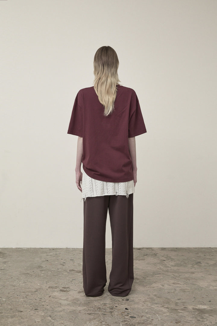 Matin Kim Vintage Logo Graphic Top — Burgundy