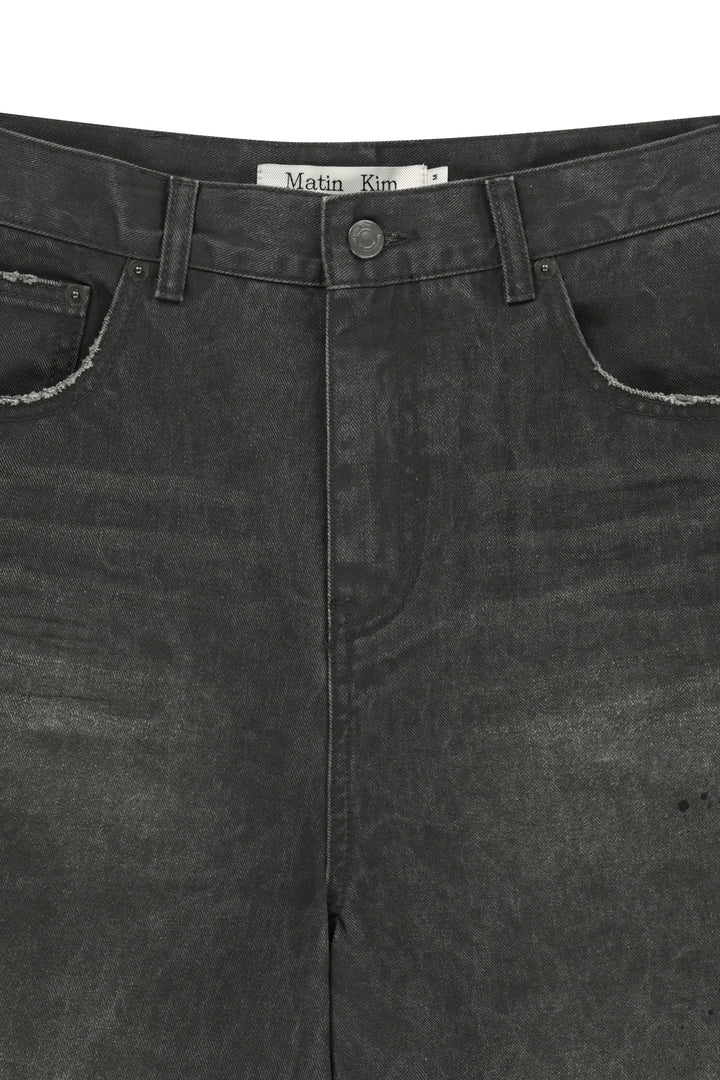 Matin Kim Carpenter Bermuda Denim — Charcoal