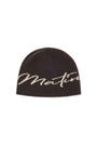 Matin Kim Logo Script Beanie — Brown