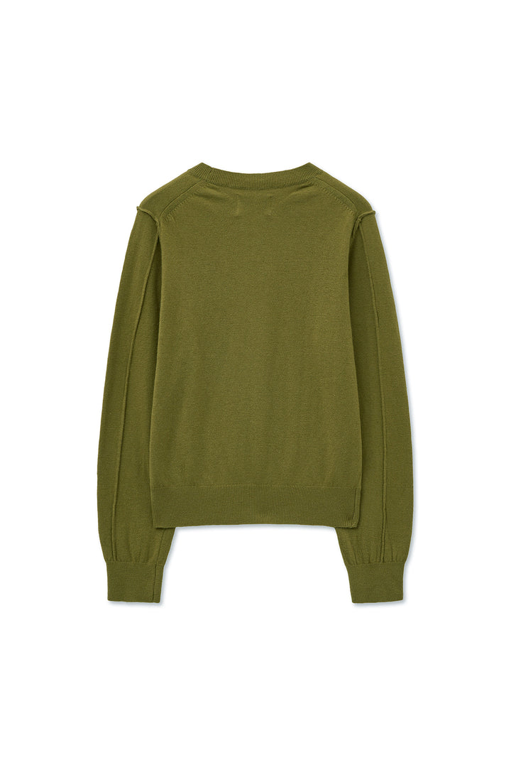 Matin Kim Cashmere Blended Round Knit — Olive