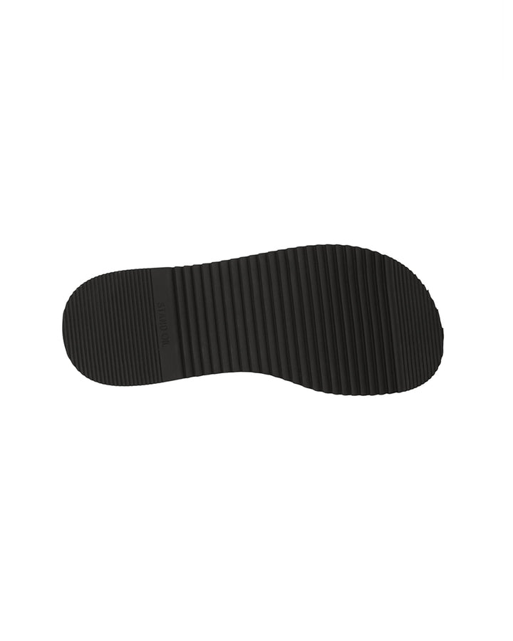 Stand Oil Hatched Platform Mary Jane — Metallic Gray