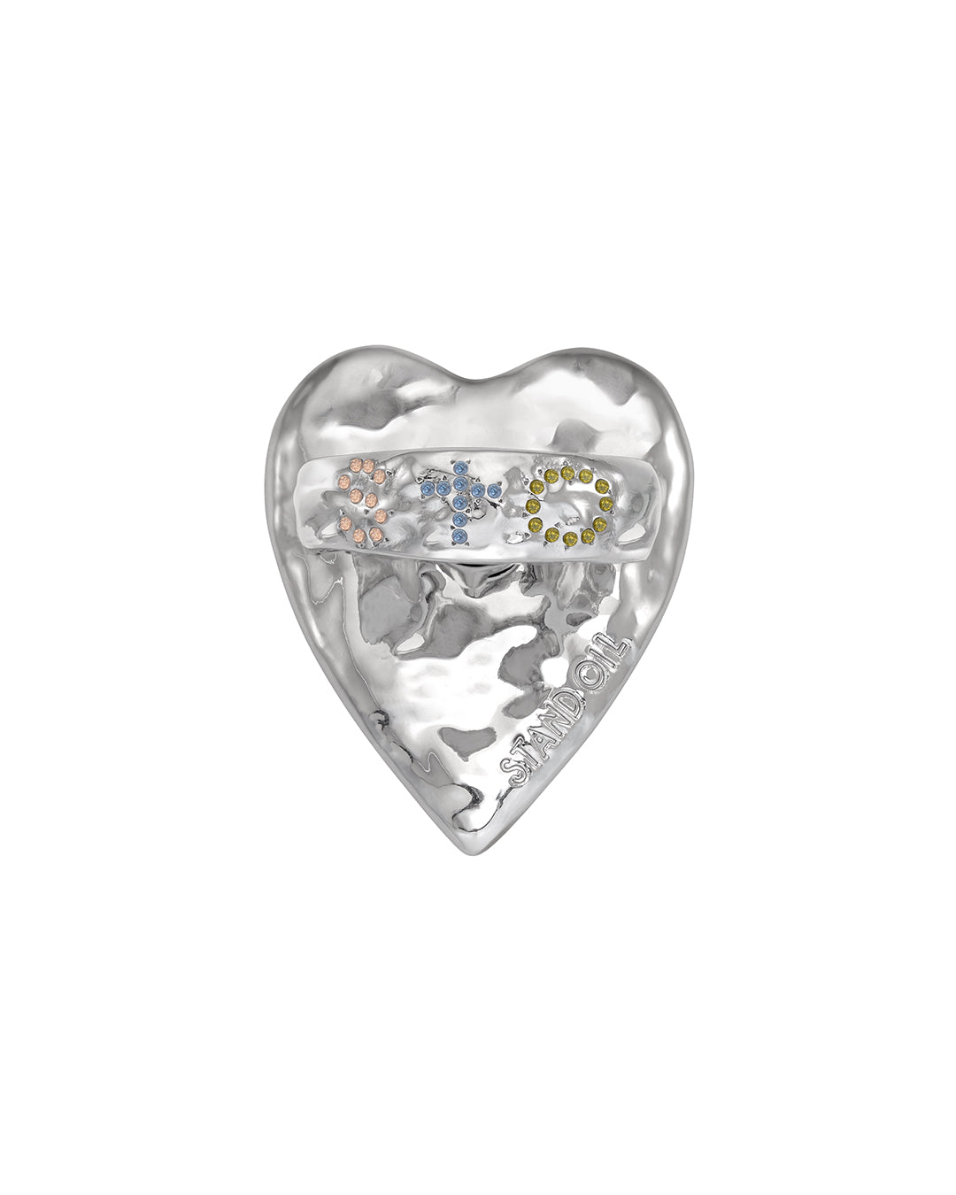 Stand Oil Heart Initial Gripring — Silver