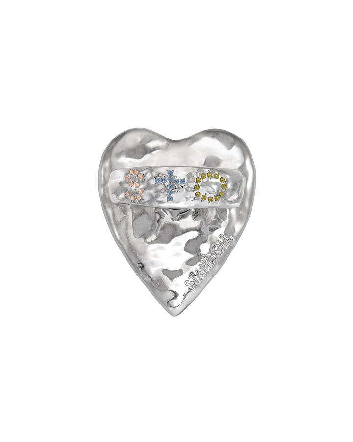 Stand Oil Heart Initial Gripring — Silver