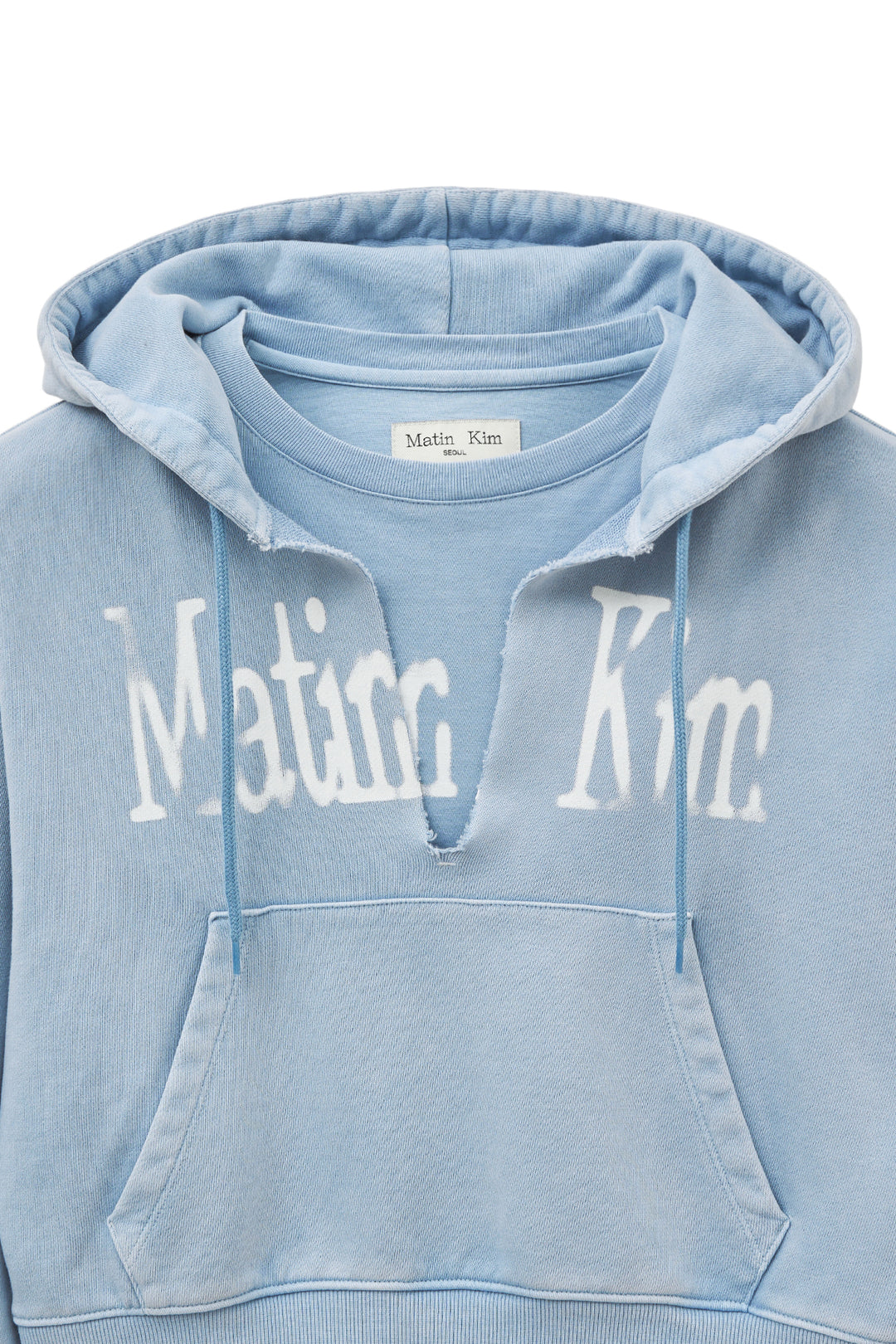 Matin Kim Washed Layered Crop Hoody Sky