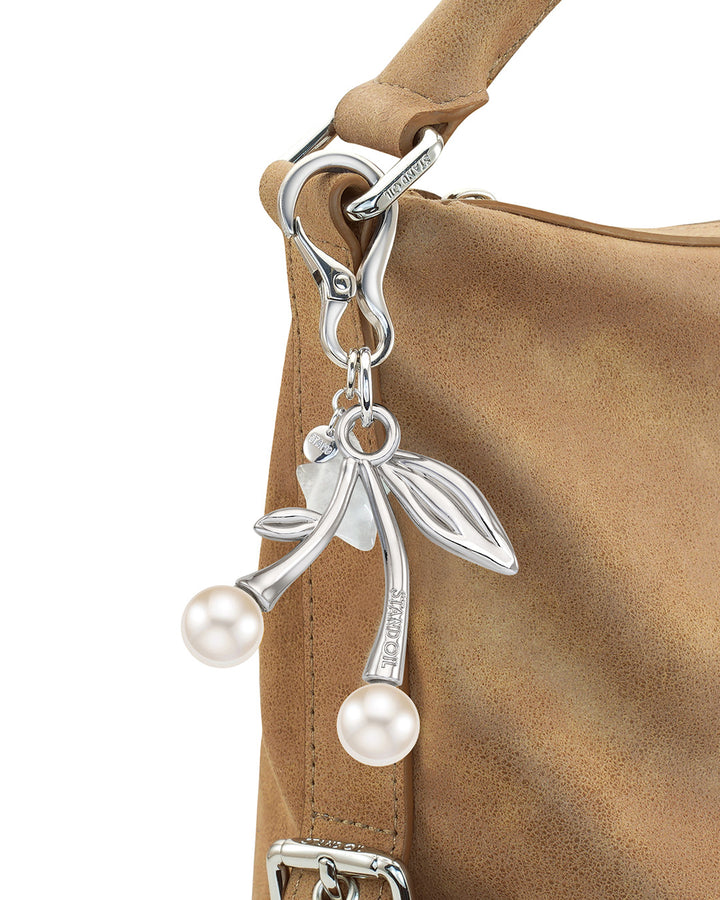 Stand Oil Cherry Pearl Keyring — Silver