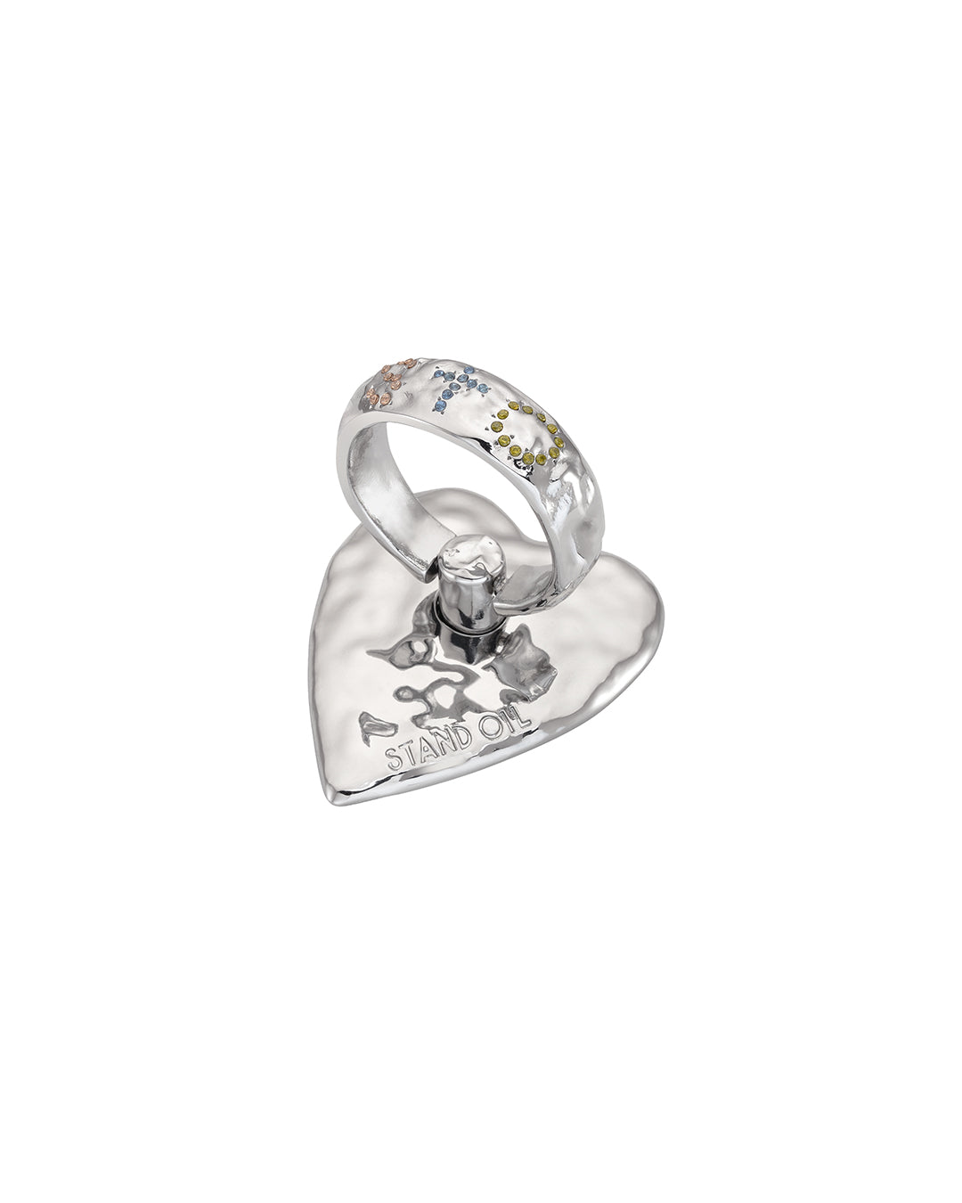 Stand Oil Heart Initial Gripring — Silver