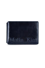 Matin Kim Embossed Logo Business Wallet — Navy blue