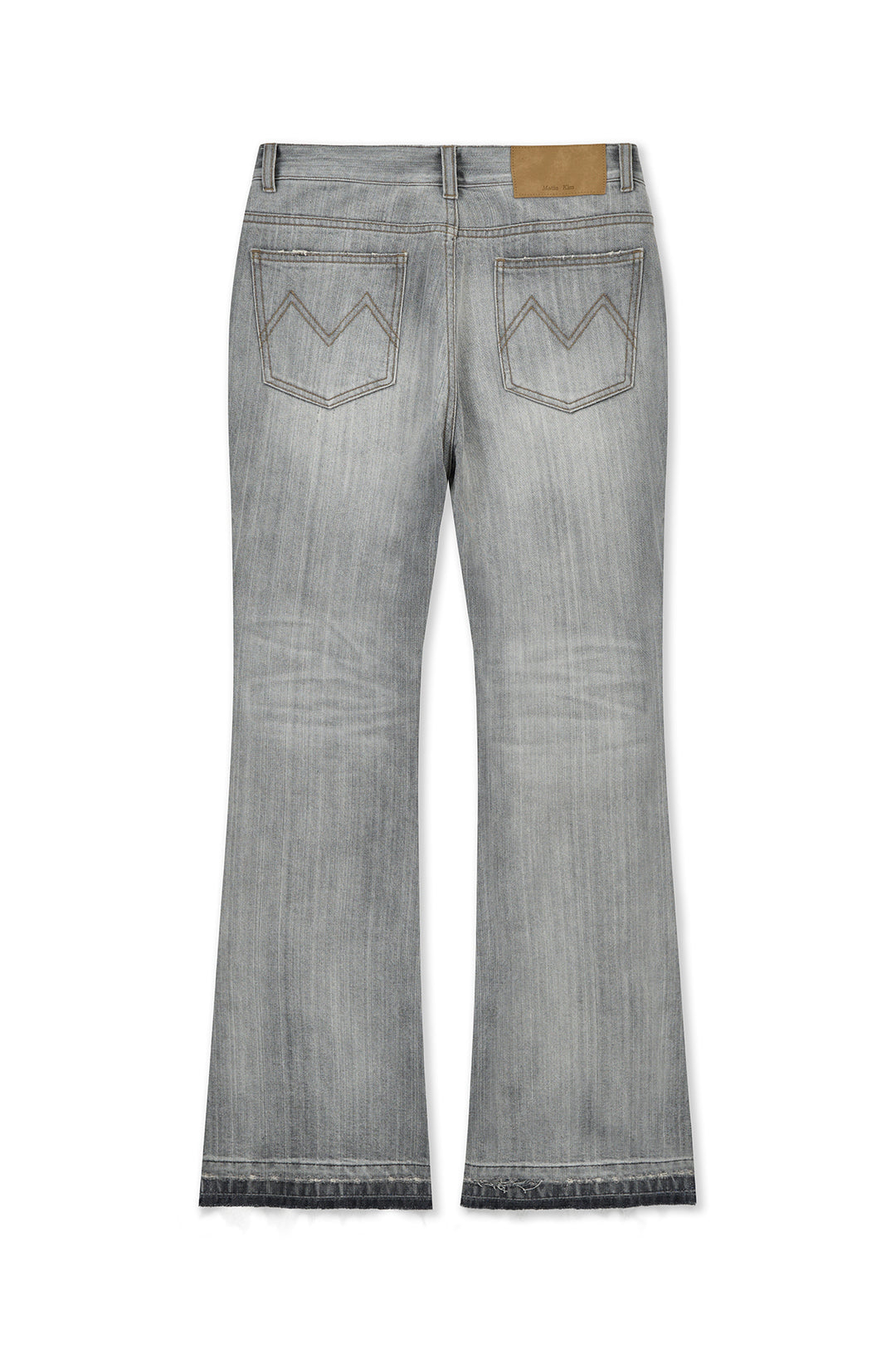 Matin Kim Washed Point Boots Cut Denim — Gray