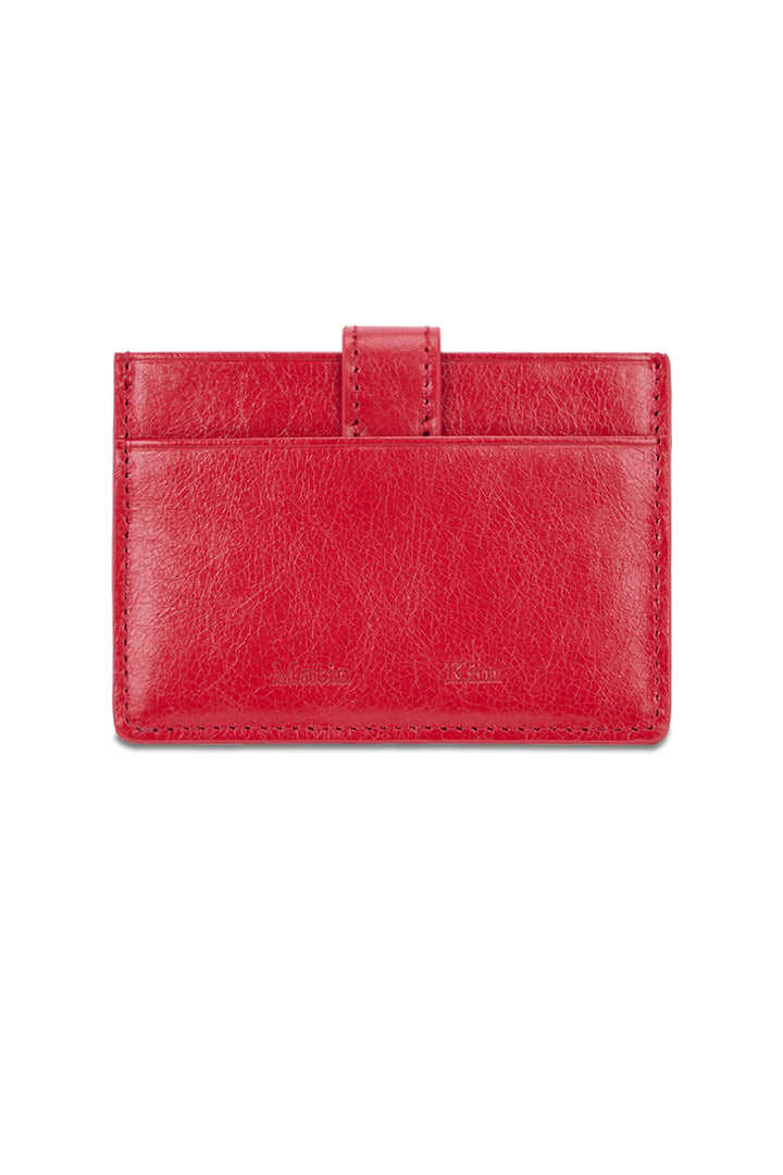 Matin Kim Western Buckle Card Wallet — Red