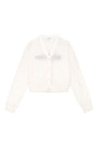 Matin Kim Back Logo See-Through Cardigan — Ivory