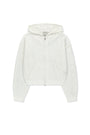 Matin Kim Mesh Logo Knit Zip Hoody — White