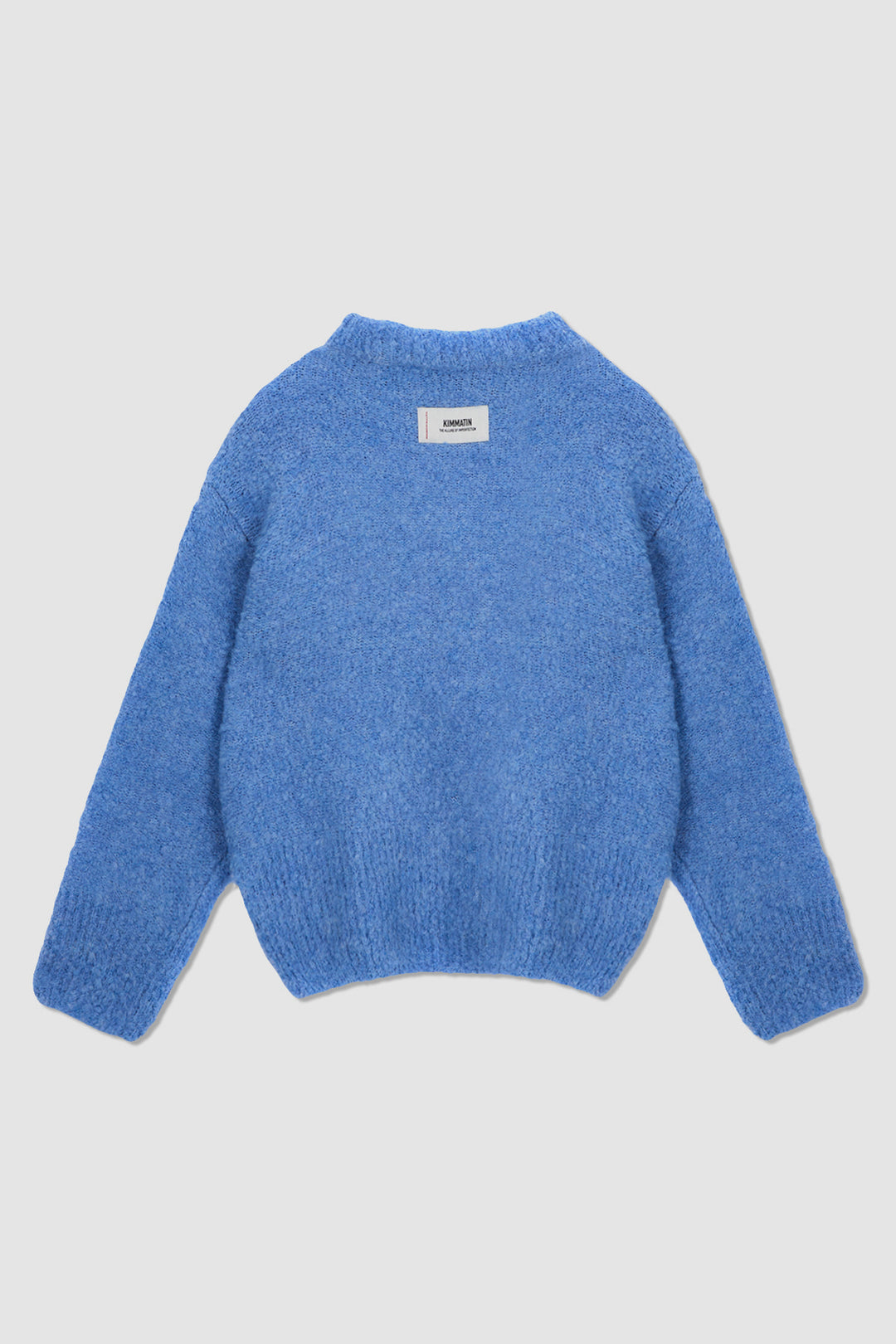 KIMMATIN Volume Neck Boucle Pullover — Blue