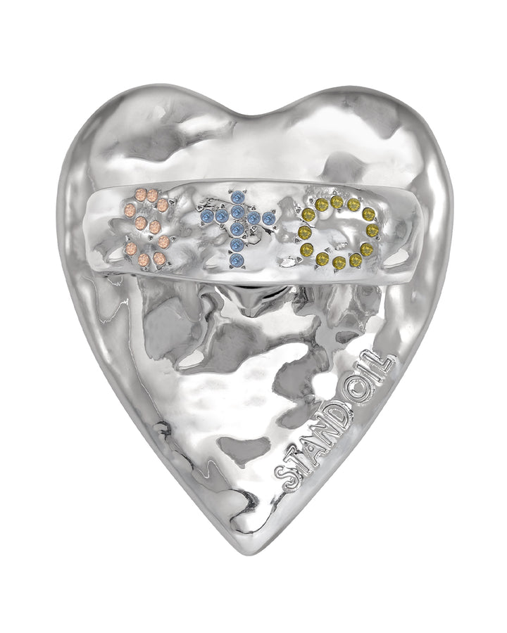 Stand Oil Heart Initial Gripring — Silver