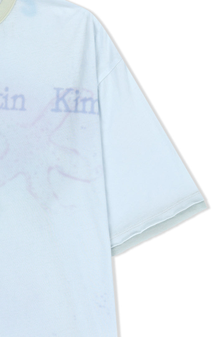 Matin Kim Sketch Graffiti Over Fit Top — Light Blue