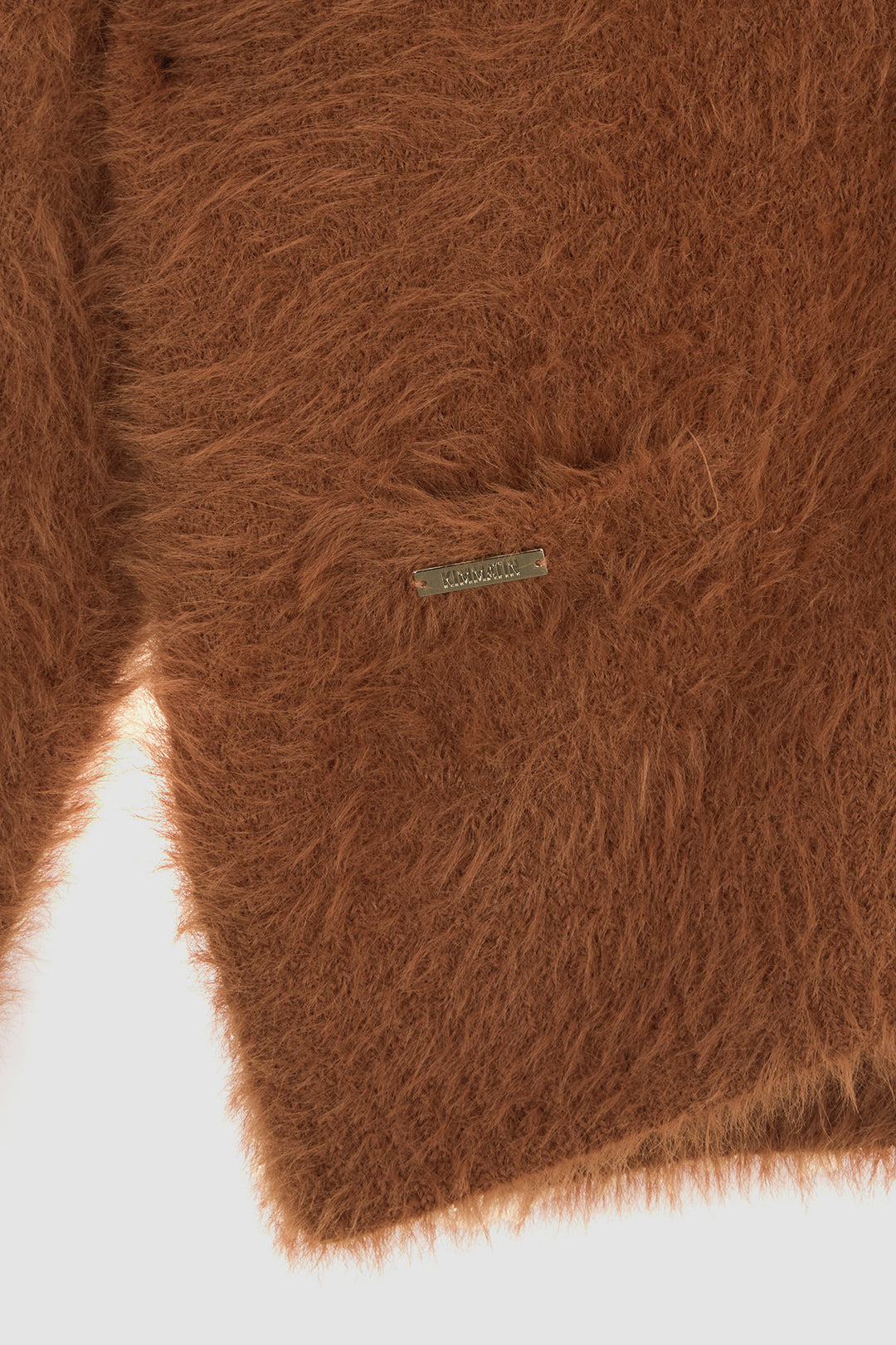 KIMMATIN Two Way Hairy Cardigan — Camel