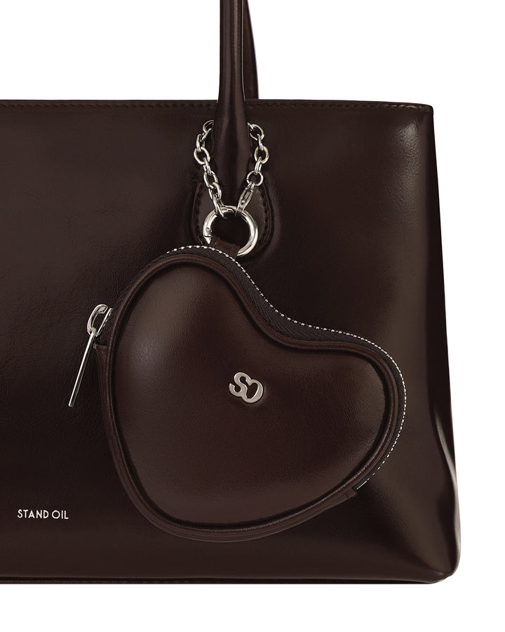 Stand Oil Heart Pods Keyring — Maroon
