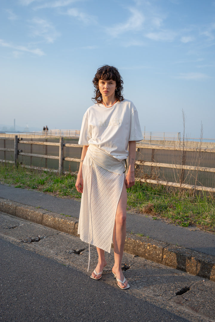 Matin Kim Foldover Layered Maxi Wrap Skirt — Ivory
