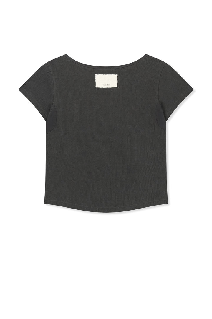 Matin Kim Pocket Point Slim Fit Top — Charcoal