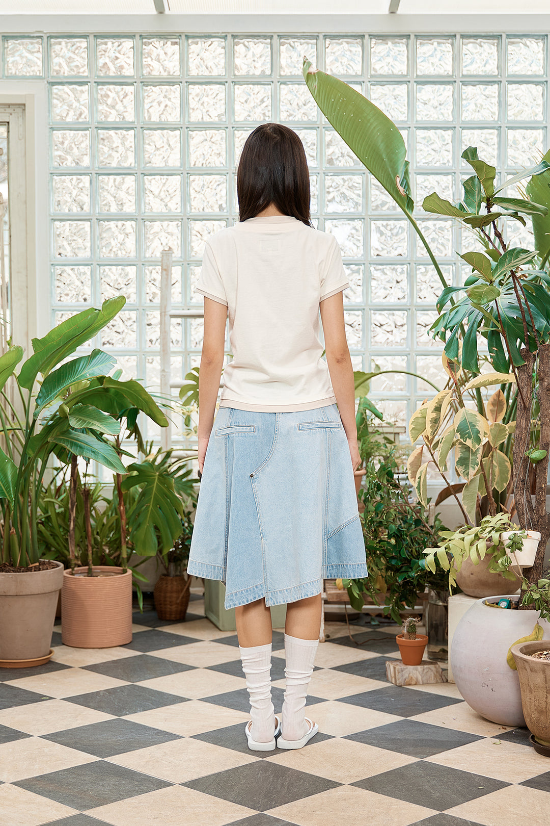 Matin Kim Color Point Layered Top — Ivory