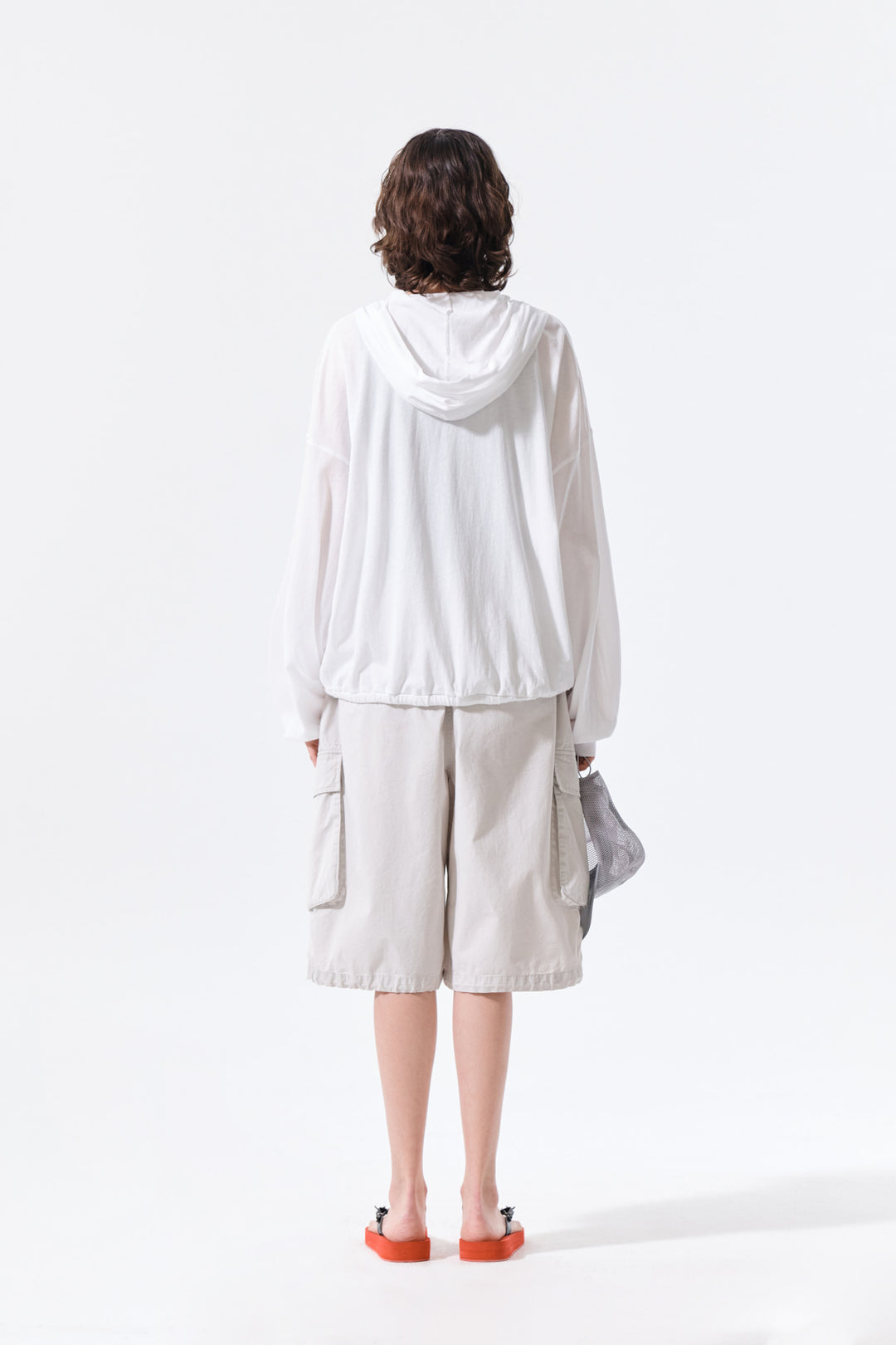 Matin Kim 16 Applique Logo Zip Hoody — White