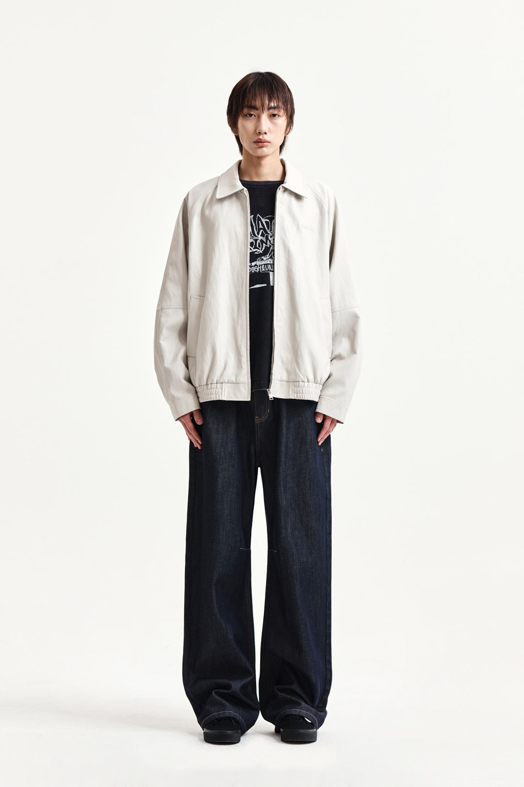 Matin Kim Dart Point Denim Pants — Dark Navy