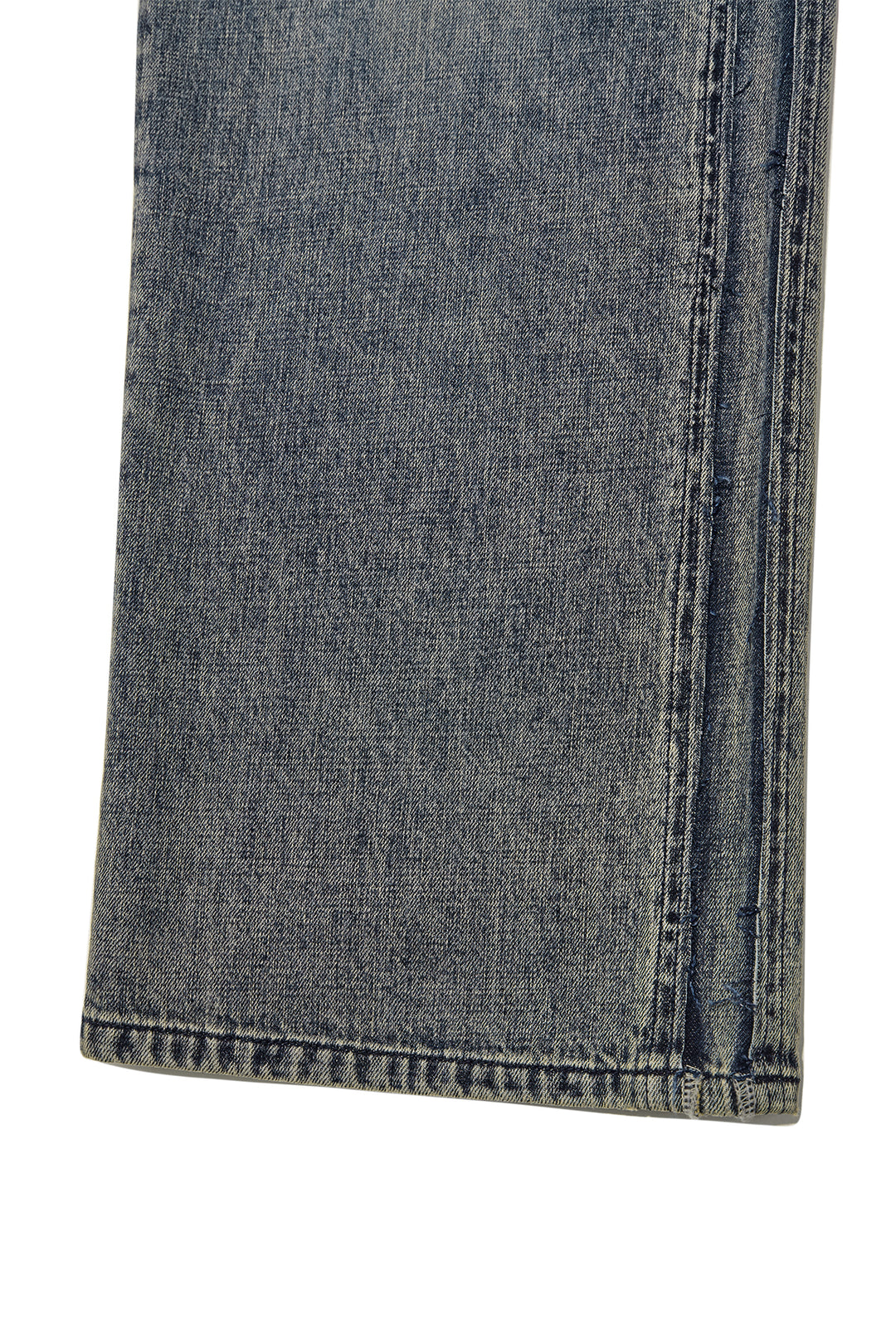 Matin Kim Rough Cut Line Point Denim — Smoke — Blue