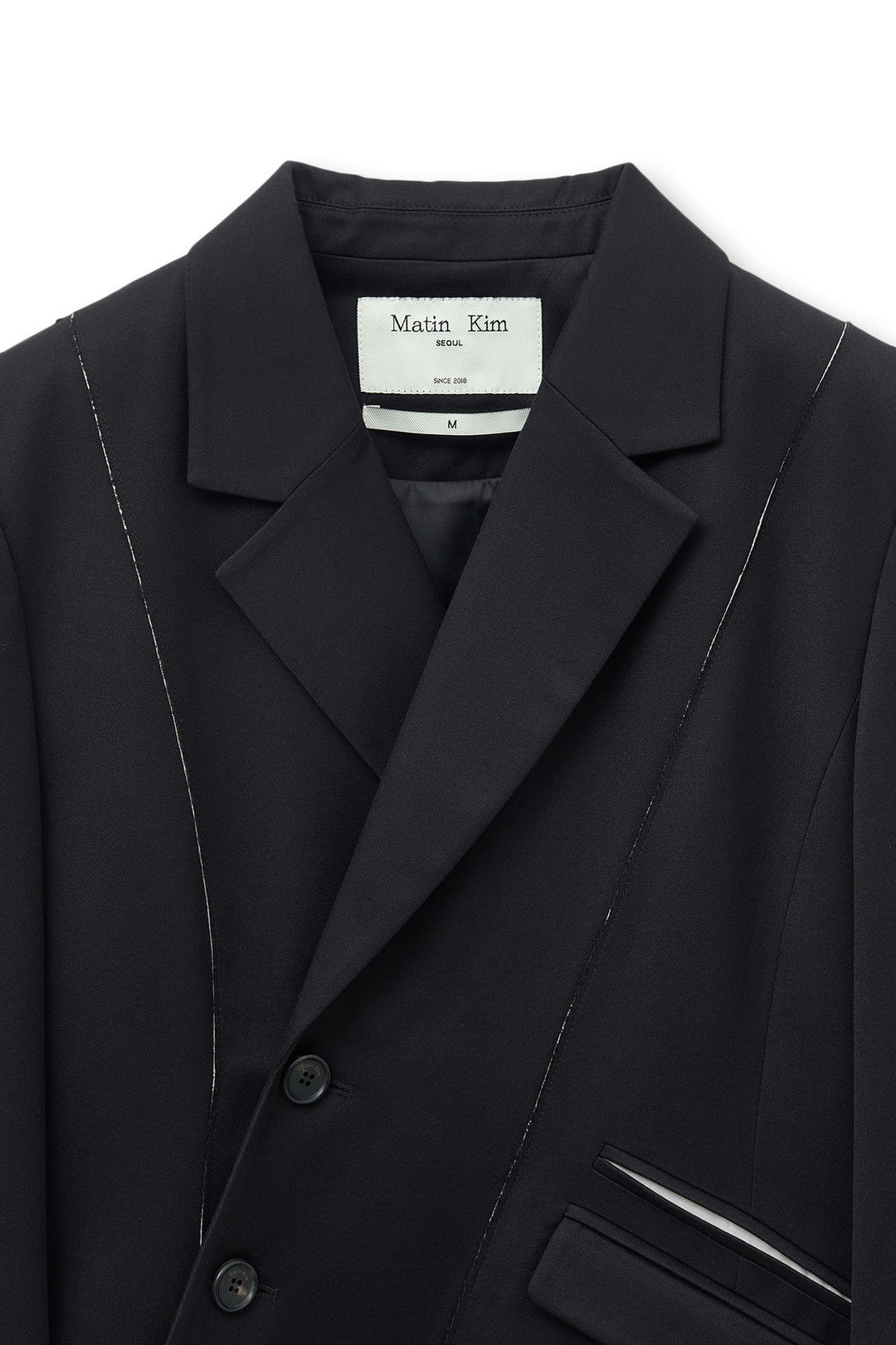 Matin Kim Cut Out Point String Blazer — Black