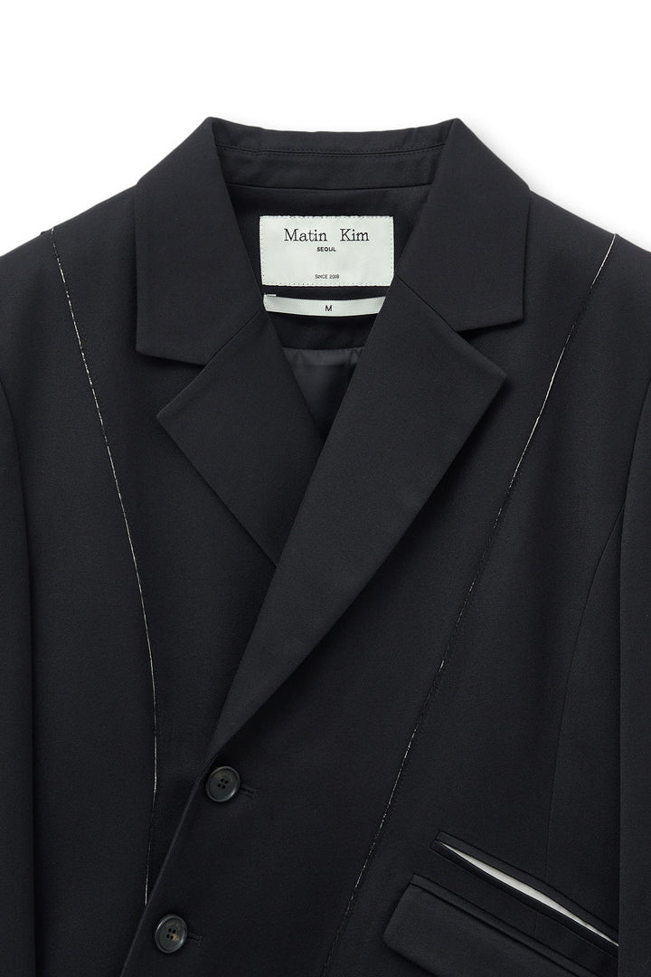 Matin Kim Cut Out Point String Blazer — Black