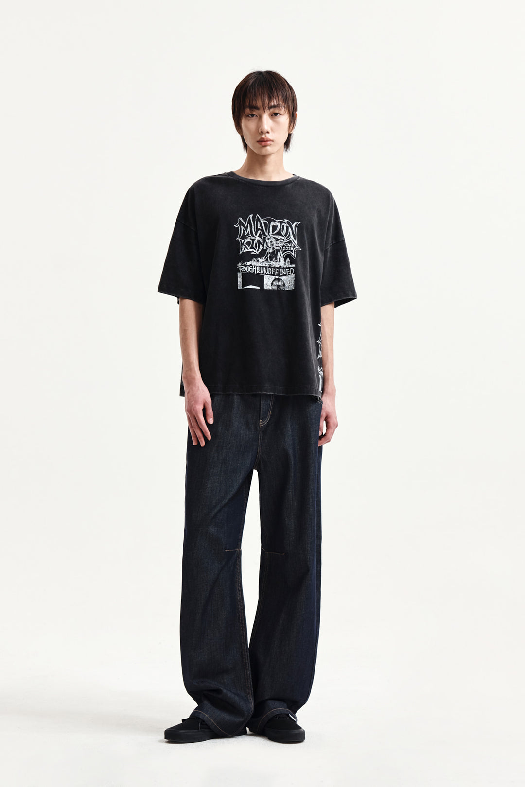 Matin Kim Vintage Graffiti Artwork Top — Black