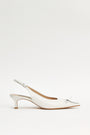 KIMMATIN Ribbon Stiletto Sling Back Heels — Ivory