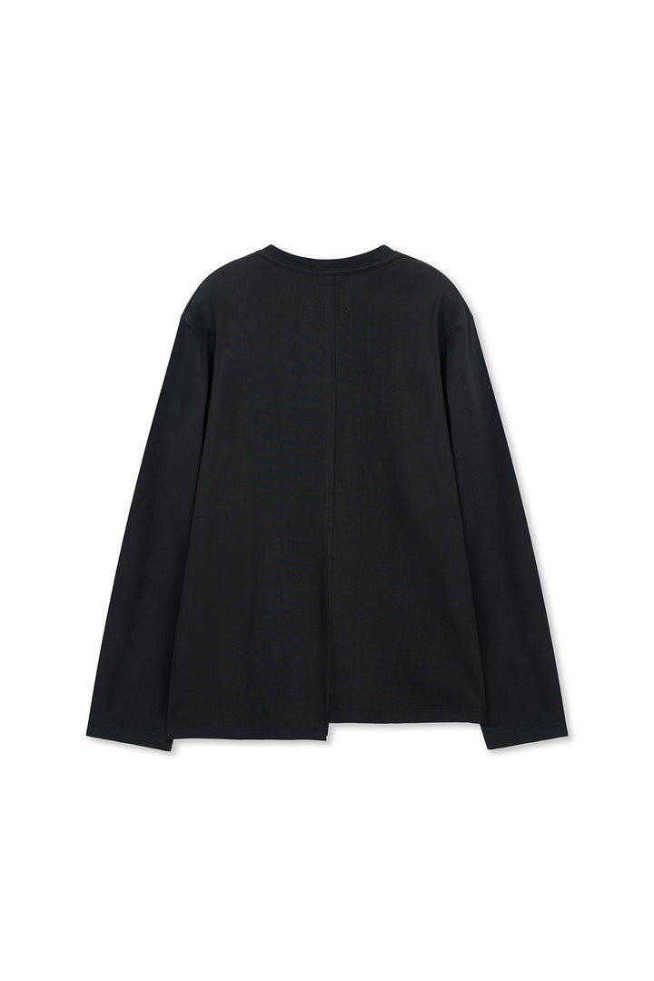 Matin Kim Asymmetric Logo Top — Black