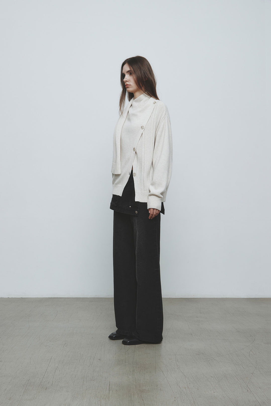 KIMMATIN Muffler Cardigan Light — Beige
